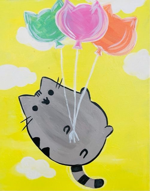 KIDS CLASS "Pusheen Cat" April 10th 1000, Canvas 2 Paint, Rapid