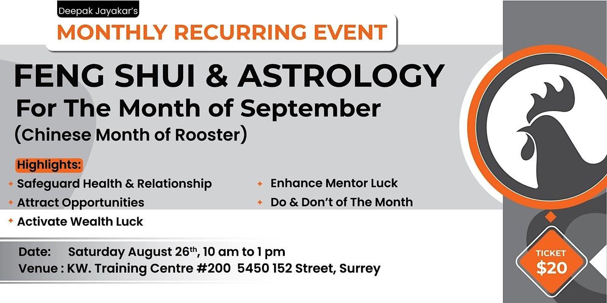 Feng Shui & Astrology - September 2023, Rooster Month, 5450 152 St unit ...