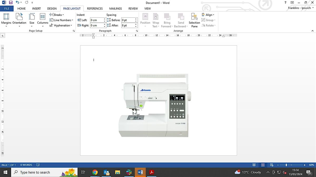 Britannia Sewing Machine Class, Franklins, Ipswich, 29 April 2024
