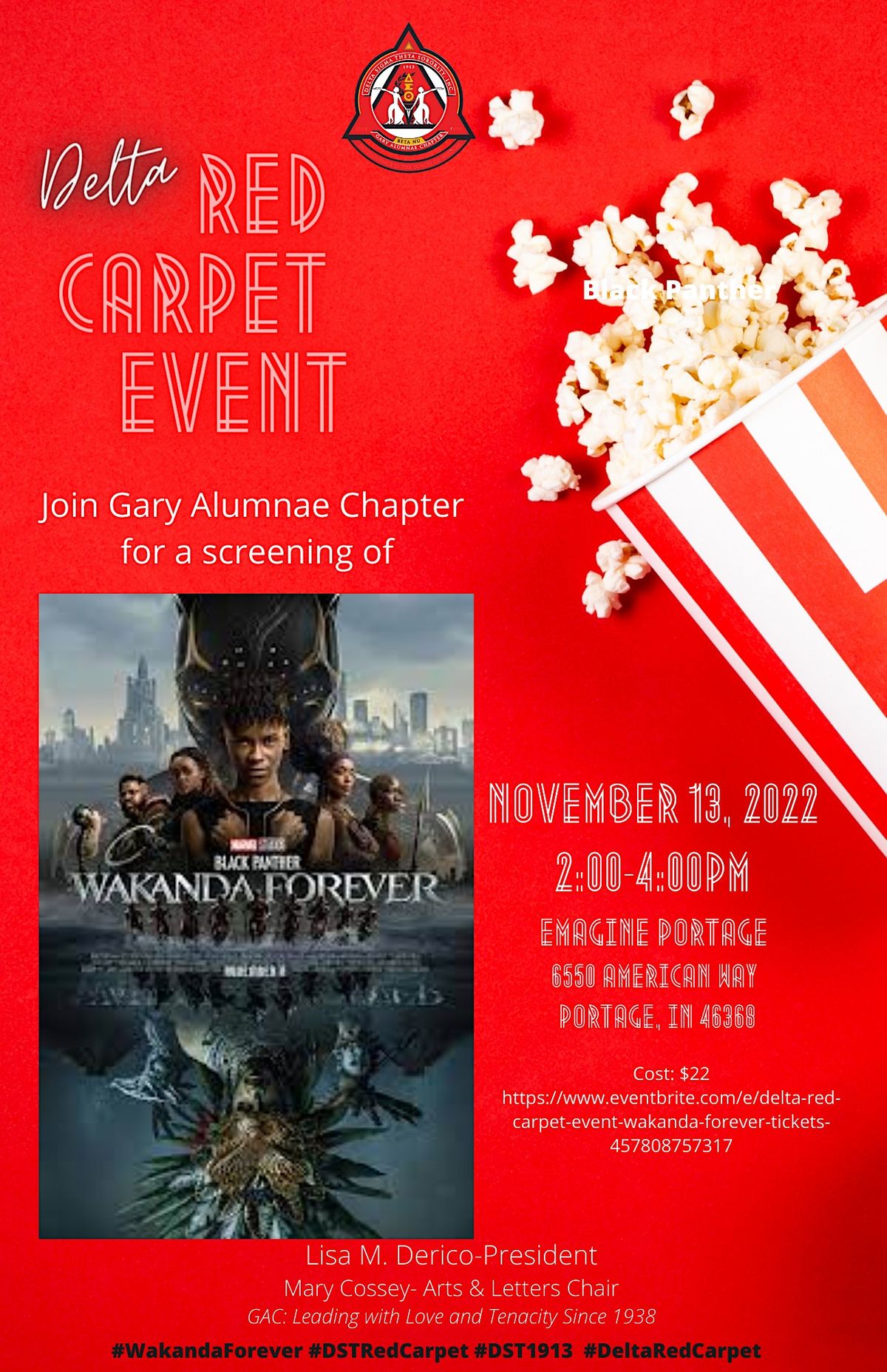 Delta Red Carpet Event Wakanda Forever, Emagine Portage, November 13