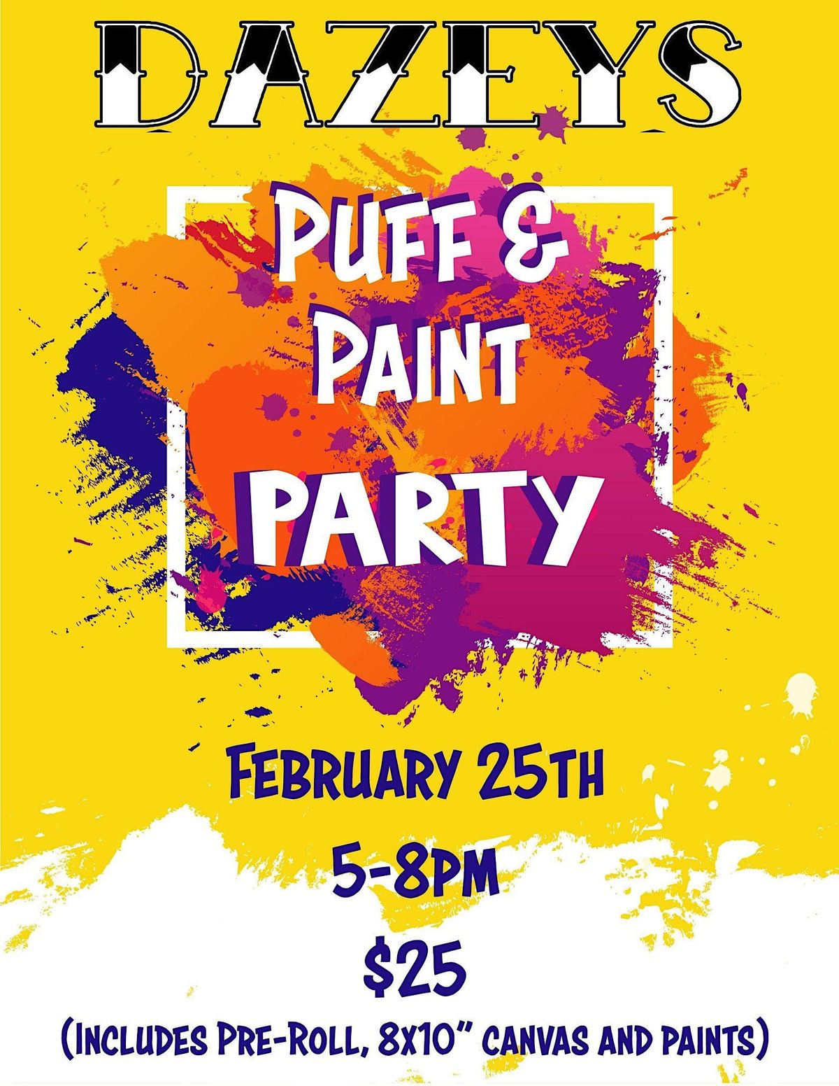 Popup Paint Party at Dazeys, Dazey's Cannabis Co, McAlester, February