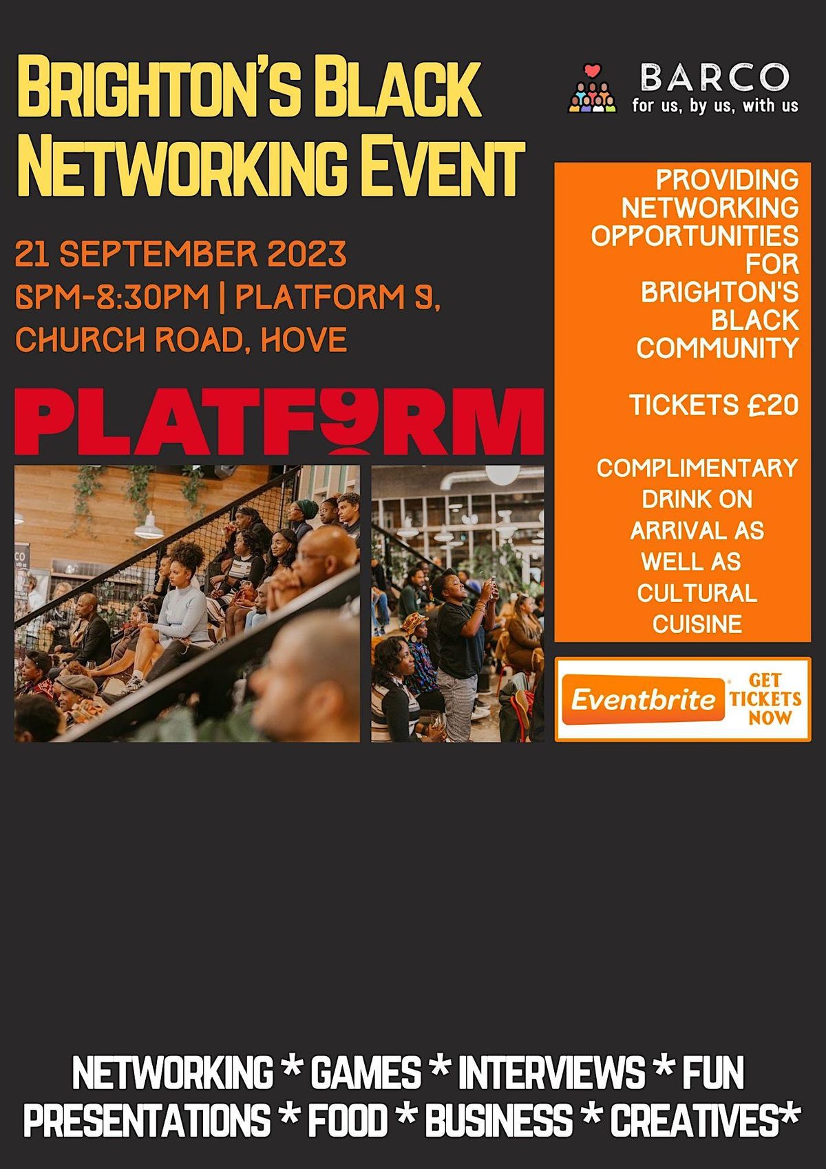 Black Networking Event, Platform 9, Hove, September 21 2023 AllEvents.in