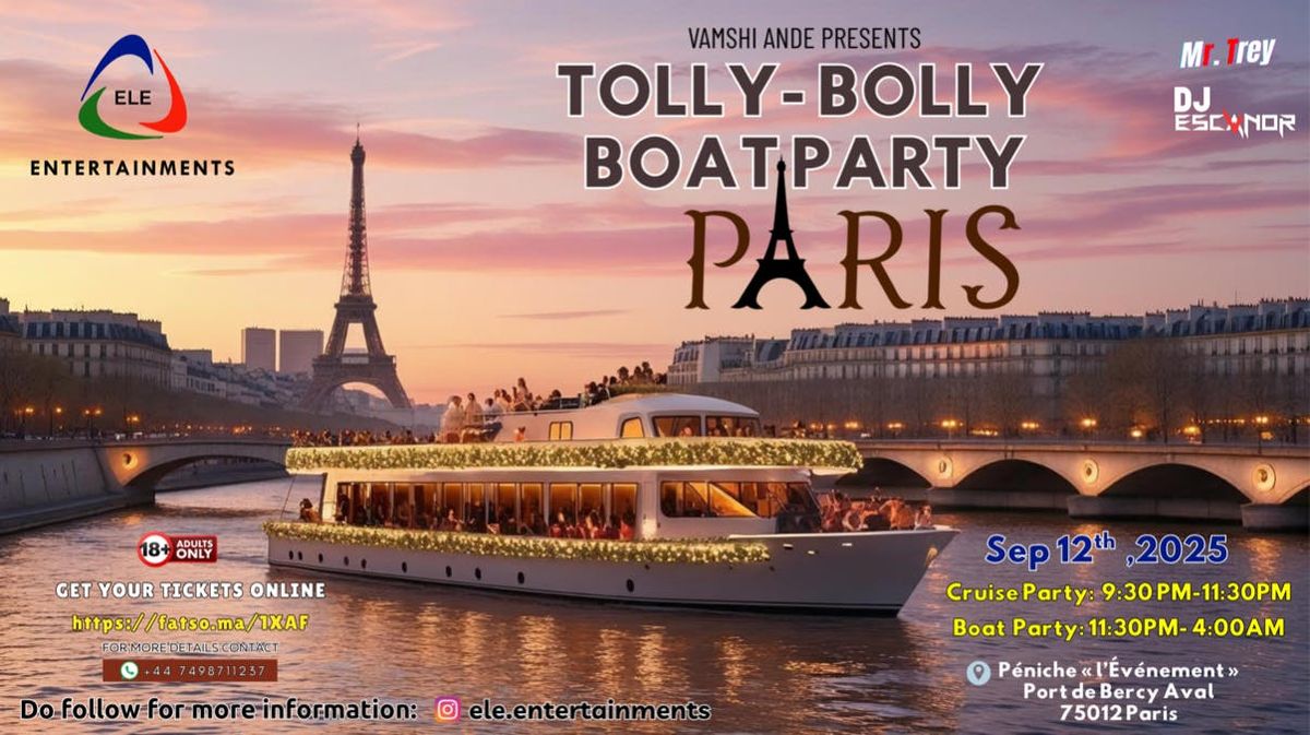 Tolly-Bolly BOAT PARTY PARIS by ele.entertainments, 12 September | Event in Ivry-sur-Seine | AllEvents