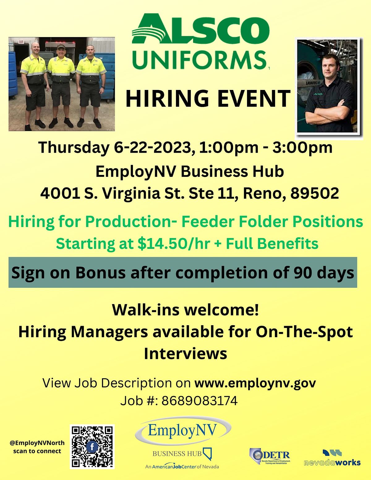 Alsco Uniforms Hiring Event hosted by EmployNV, EmployNV Business Hub ...