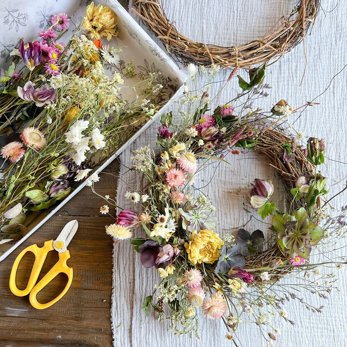 Spring Dried Flower Wreath Making Class, HR8 2TZ, Lower Eggleton, 20 ...
