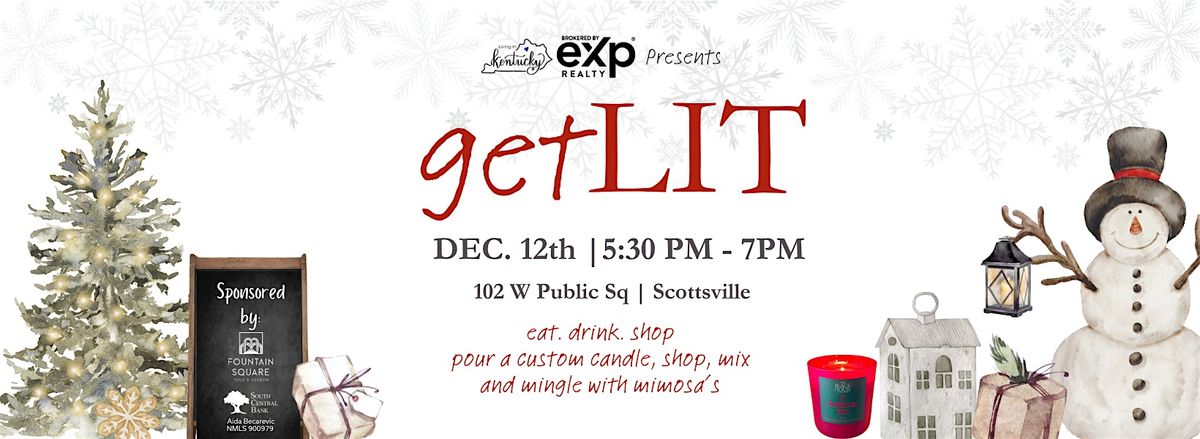 GET LIT: Holiday Candle Pouring + Mimosas with the Living in Kentucky Team, 12 December | Event in Scottsville