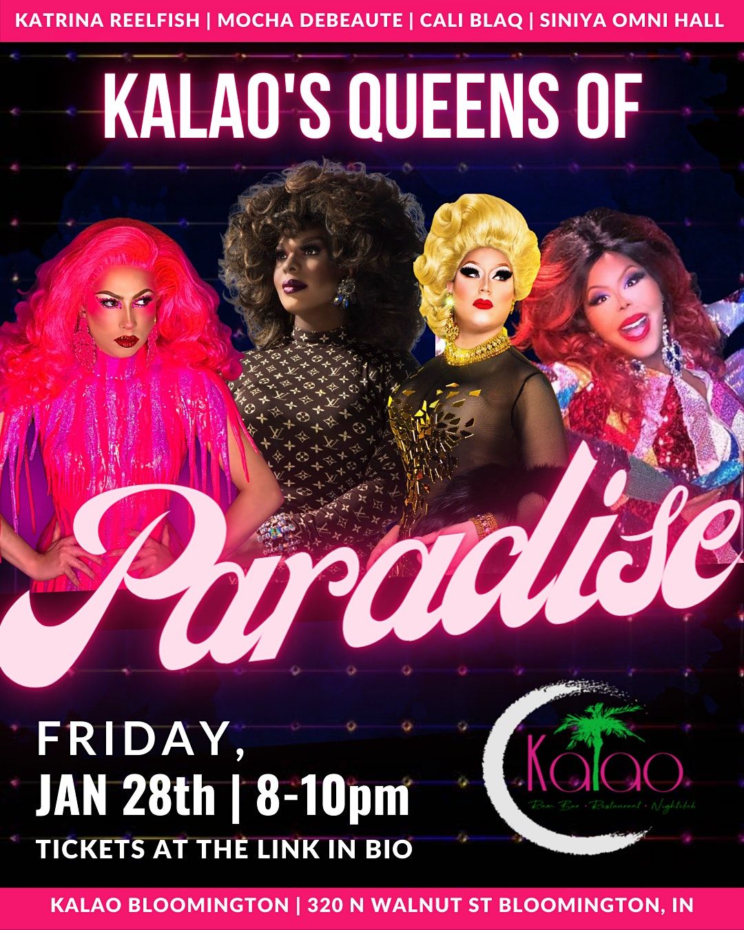 Christmas Queens Tour 2022 Kalaos Queens Of Paradise, Kalao, Bloomington, January 28 2022 |  Allevents.in