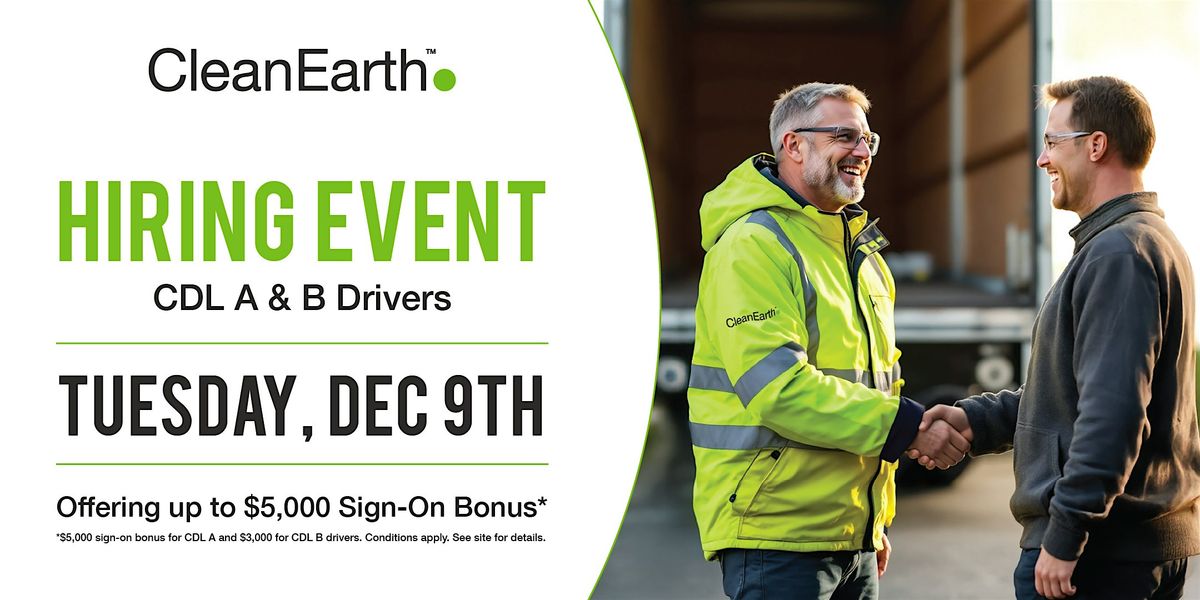 Clean Earth Hiring Event - Blaine, MN, 9 December | Event in Blaine | AllEvents