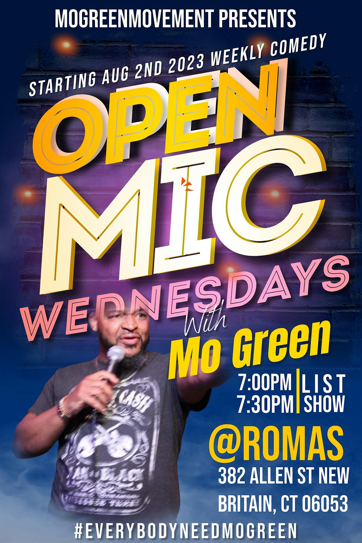 Copy of Mo's Comedy Open Mic Wednesdays | Event in New Britain | AllEvents