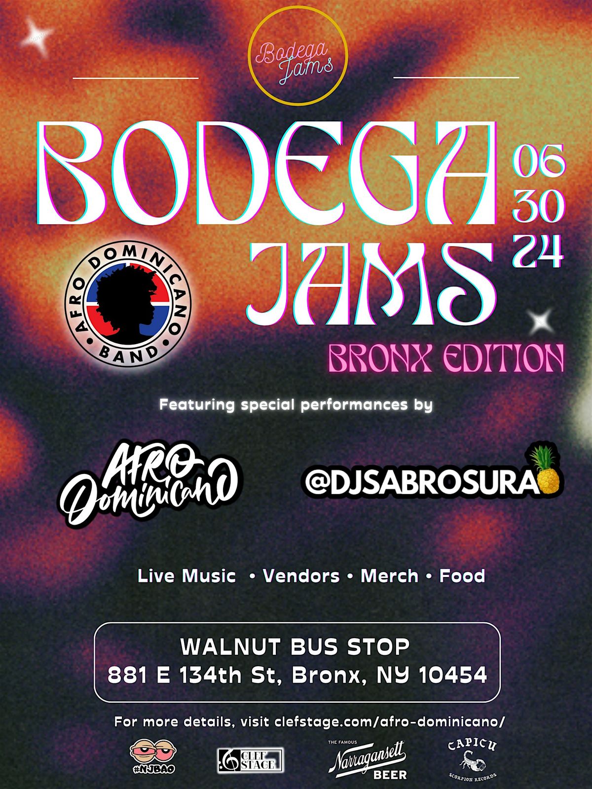 Bodegajams Bronx Edition House, Merengue, Bachata, Perreo, Afrobeat