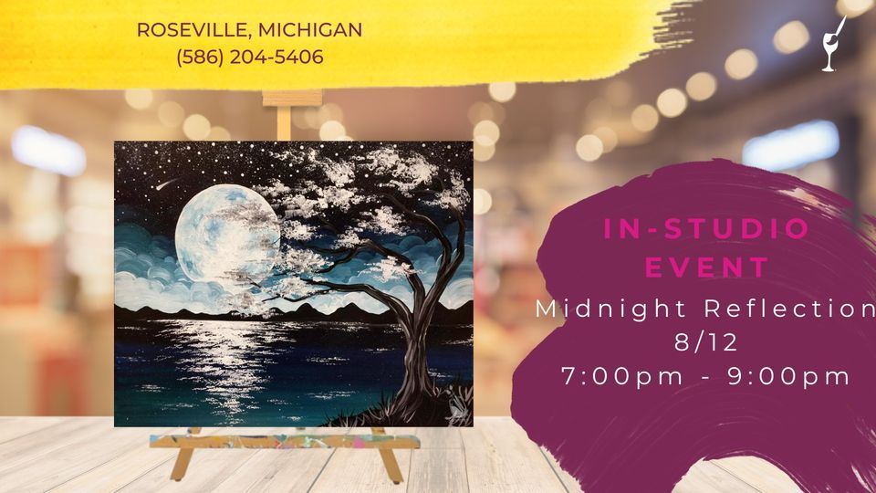 Midnight Reflection, Painting with a Twist (Roseville, MI), 12 August