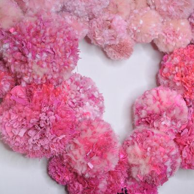 Valentine Heart Pom Pom Wreath Workshop Online - Self-Paced