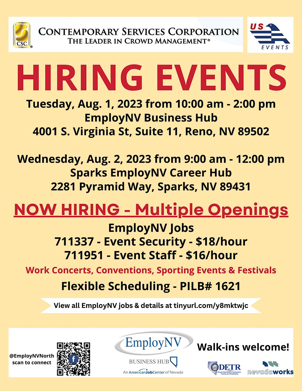 Contemporary Services Corporation Hiring Event hosted by EmployNV