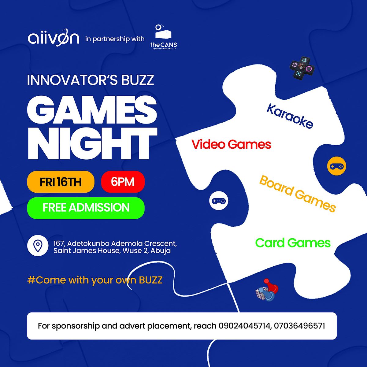 Aiivon Epic Games Night, Aiivon Innovation Hub St. James House, Abuja