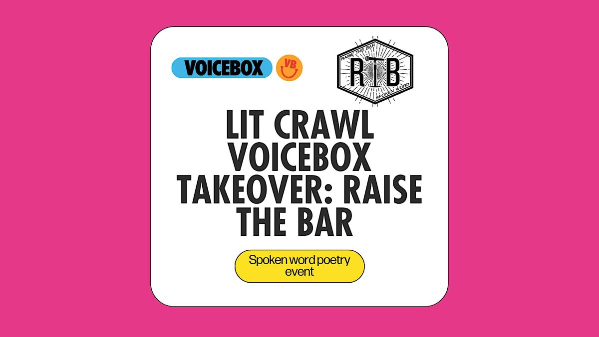 LIT CRAWL TAKEOVER RAISE THE BAR, Montpellier Gardens, Cheltenham, October 7 to October 8