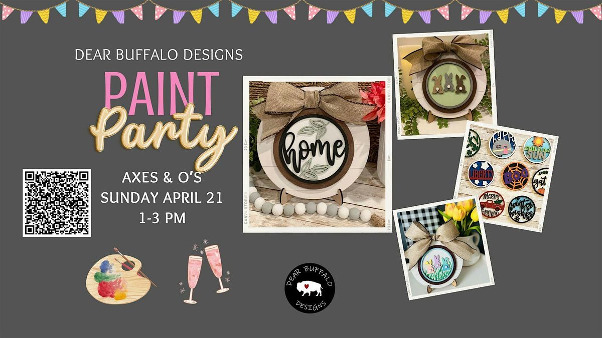 Interchangeable Sip and Paint Sign Party at Axes & Os, Axes and O's