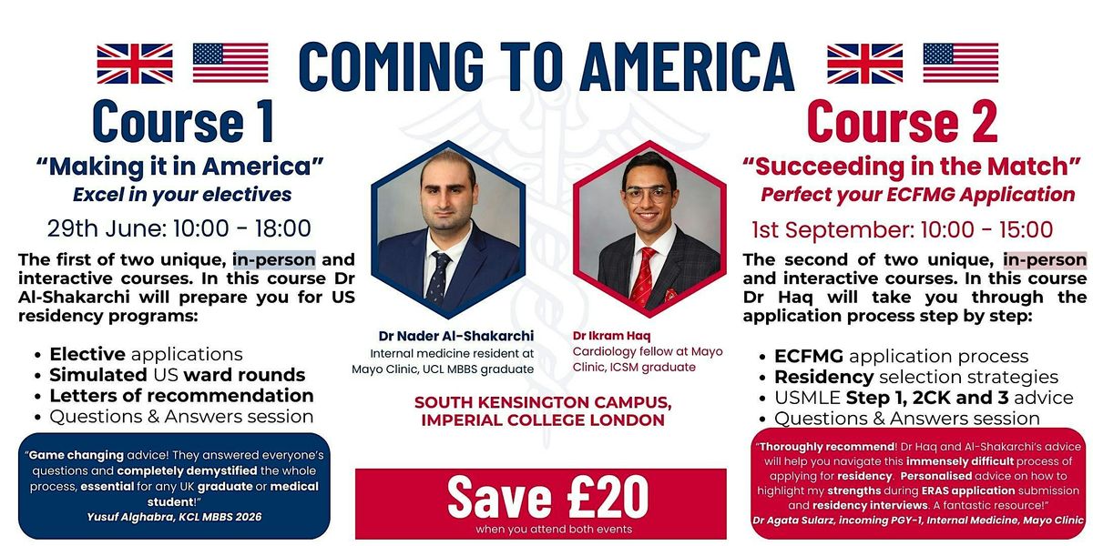 Coming to America: In-person Courses, Imperial College London, South  Kensington, 29 June 2024 | AllEvents.in