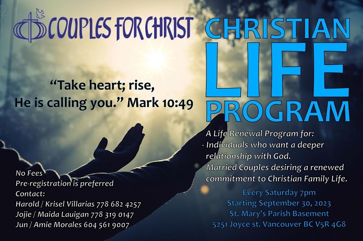 Christian Life Program CFC North A2 Fall 2023, St. Mary's Parish ...