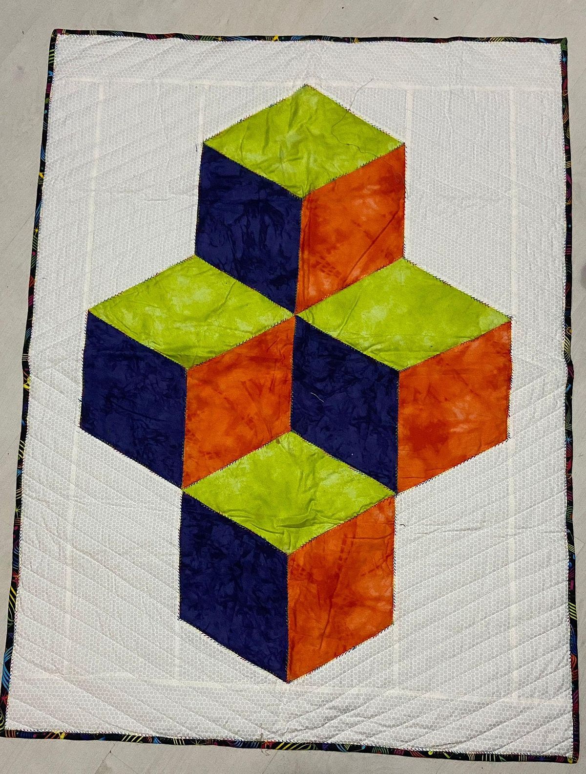 3D Tumbling Blocks Weekend Quilt 2 Day Class at Abakhan Mostyn, Abakhan