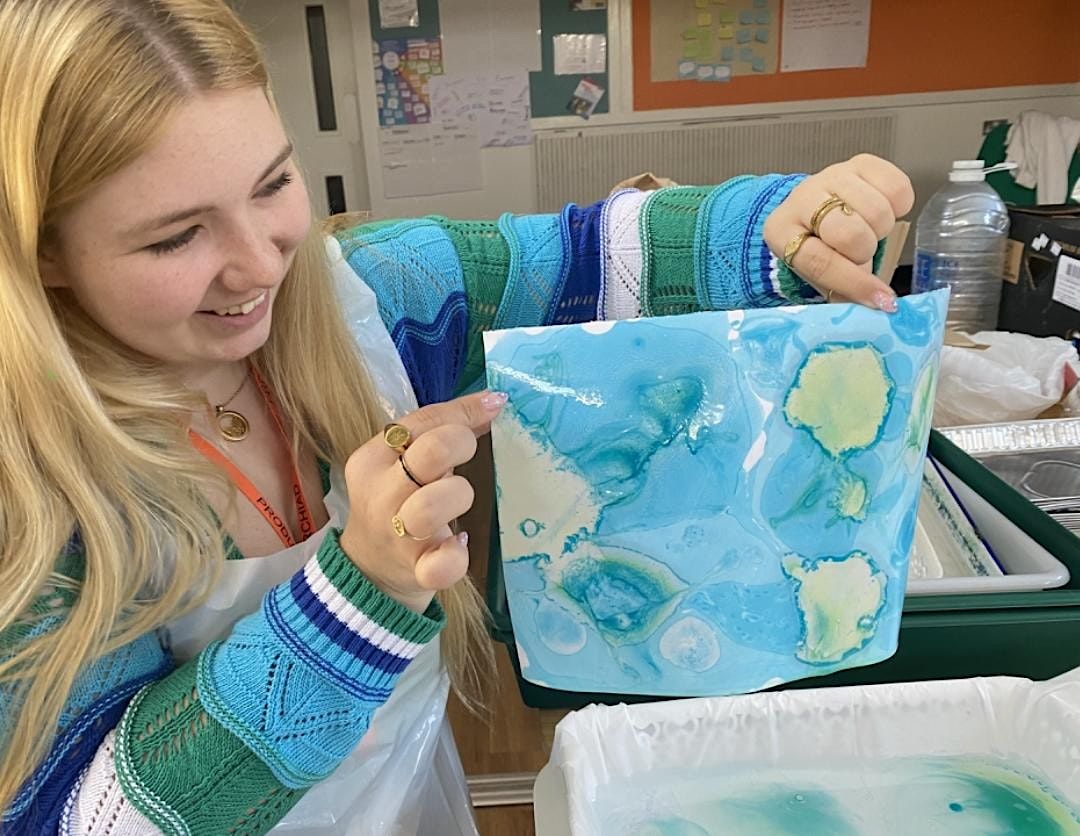 Making Our Mark Marbled Clay Collages with Erin Hughes, Cups Coffee