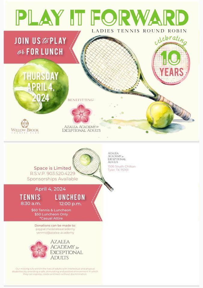 Azalea Academy Ladies Tennis Social, Willowbrook Country Club, Tyler