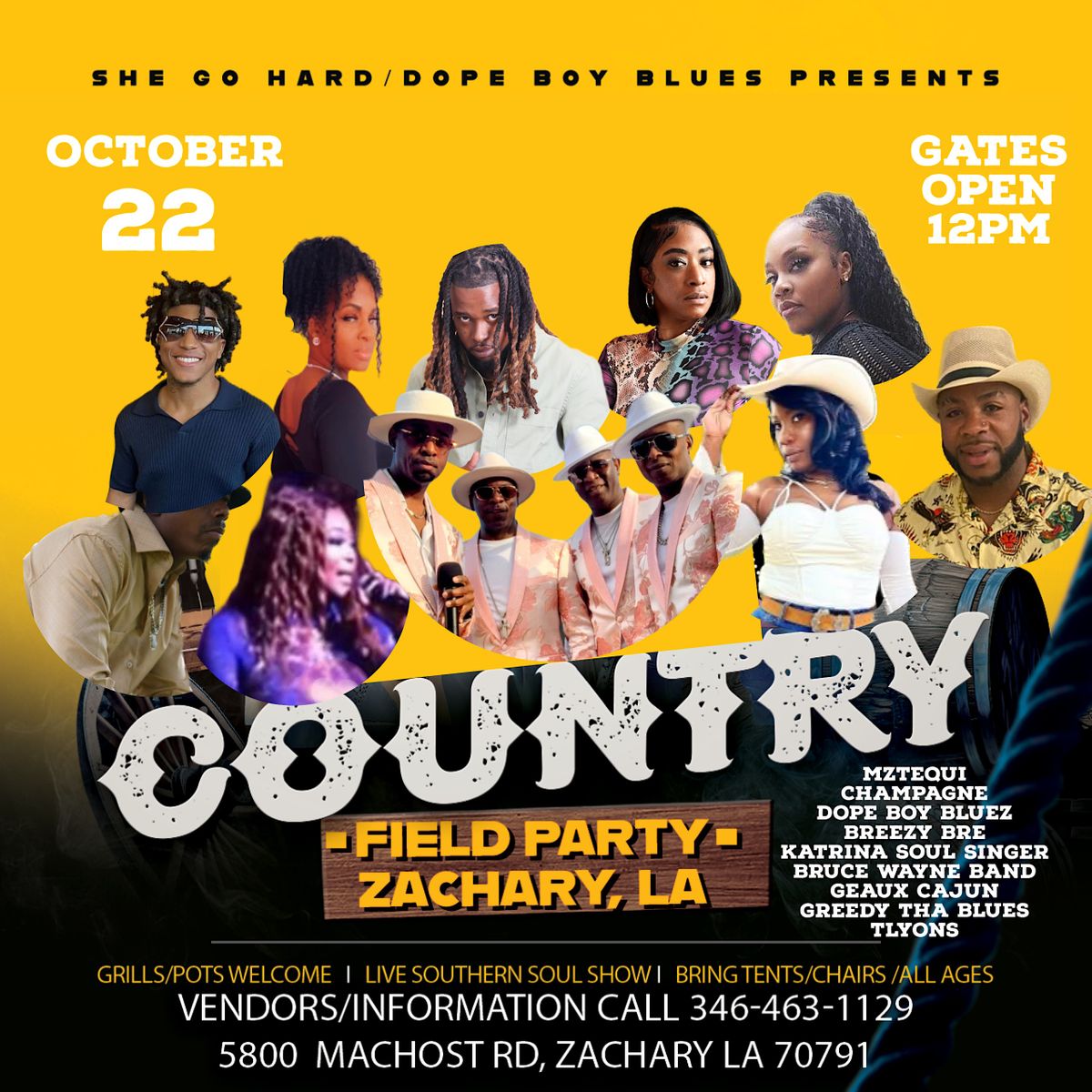 Country Field Party, 5800 MacHost Rd, Zachary, October 22 2023
