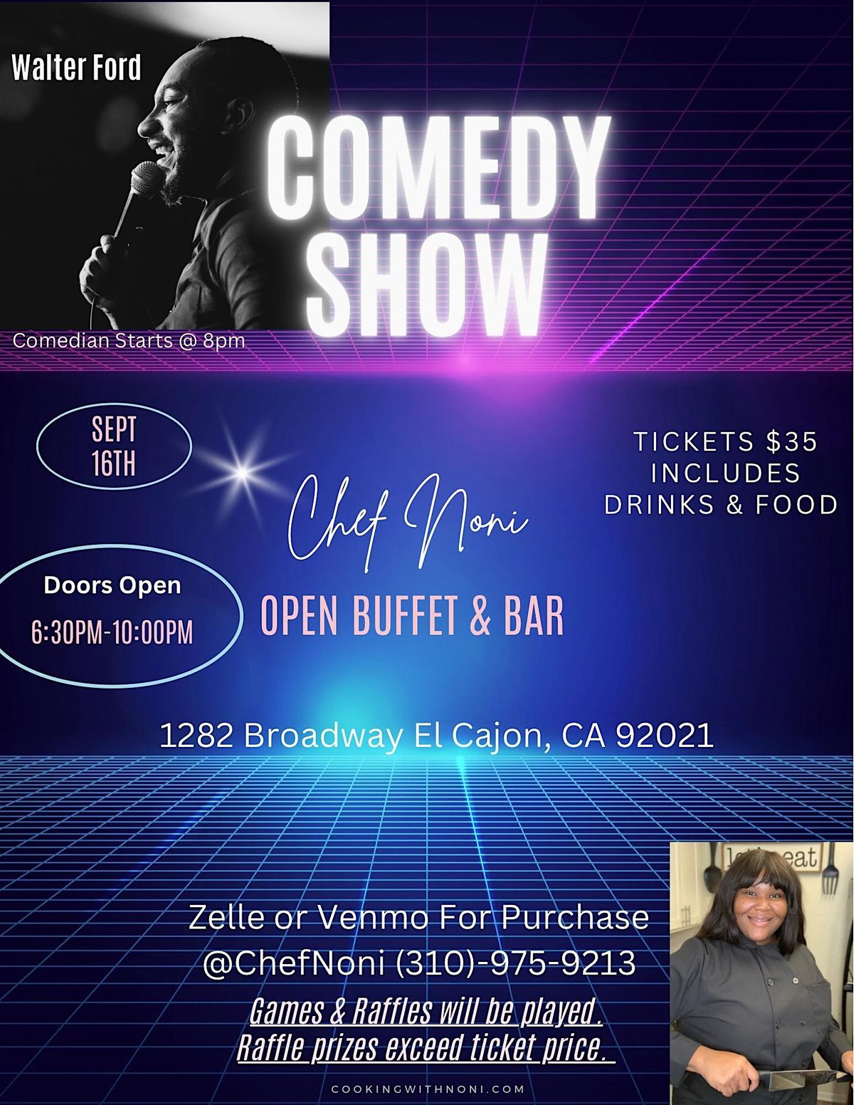 Comedy Show & Chef Noni Buffet, 1282 Broadway, El Cajon, 16 September