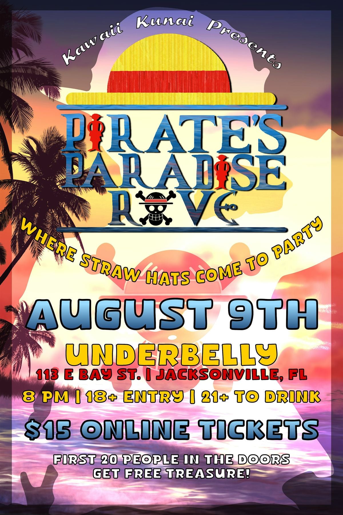 Pirates Paradise Rave, Underbelly, Jacksonville, 9 August to 10 August ...