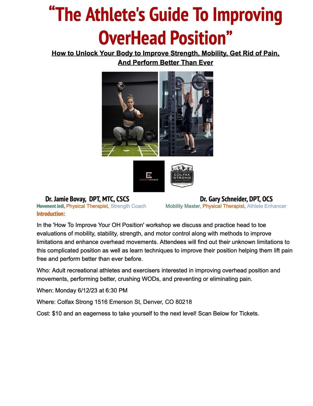 The Athletes Guide To Improving Overhead Position, Colfax Strong