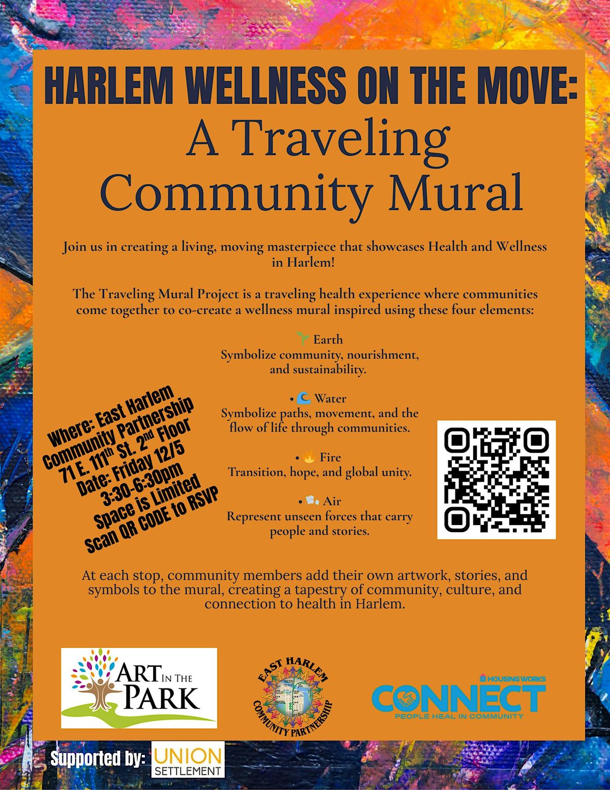 HARLEM WELLNESS ON THE MOVE: COME CREATE OUR COMMUNITY TRAVELING MURAL, 5 December | Event in New York | AllEvents