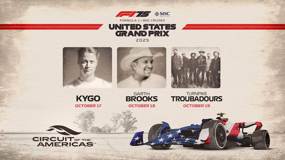 Formula 1 United States Grand Prix - Saturday (Garth Brooks), 18 October | Event in Austin | AllEvents