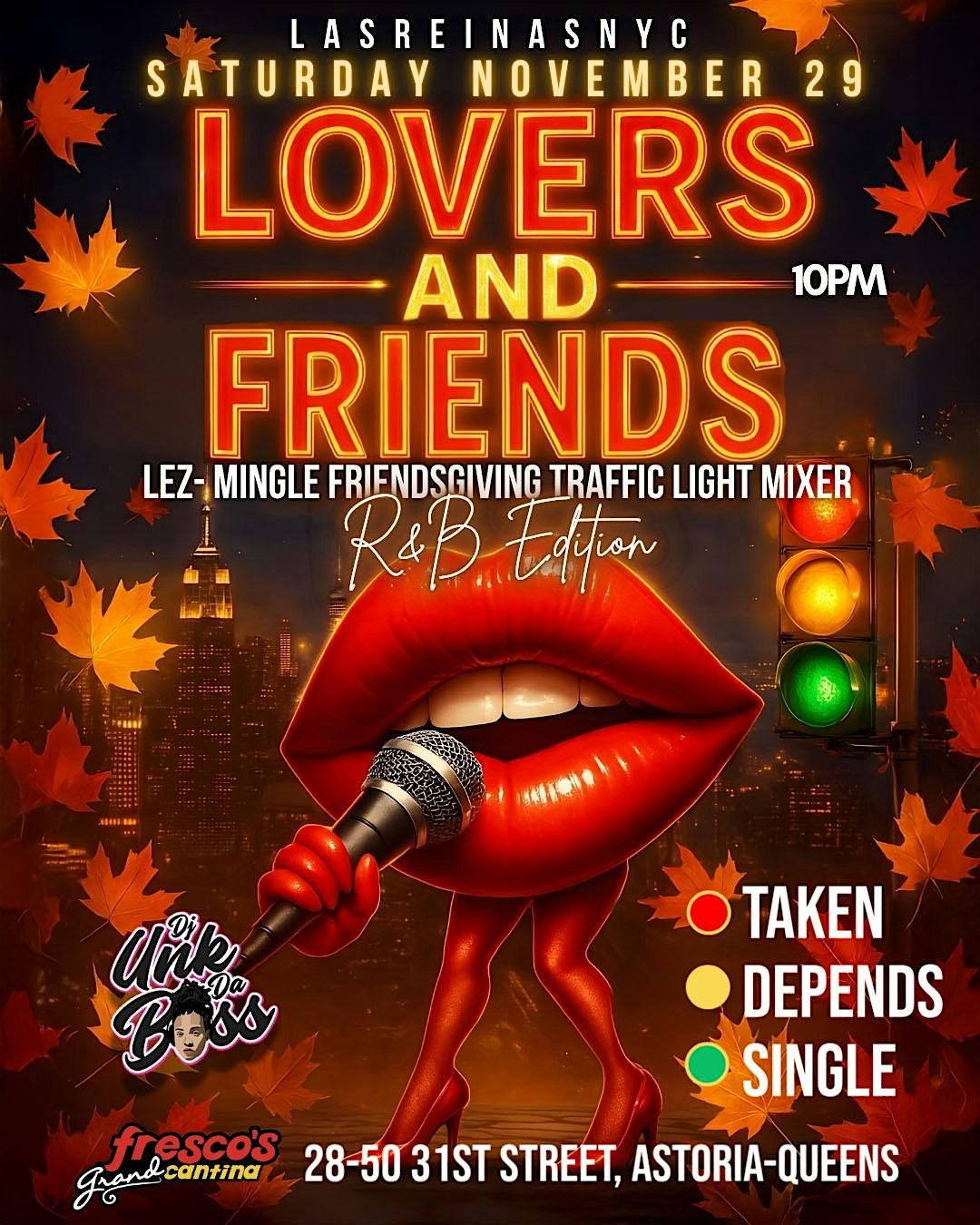 LEZ-MINGLE FRIENDS & LOVERS TRAFFIC LIGHT MIXER, 29 November | Event in Queens | AllEvents