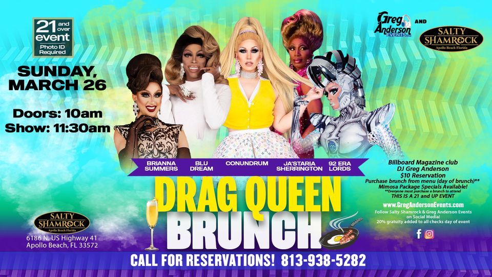 Drag Queen Brunch Salty Shamrock Sunday, March 26, 2023!!, Salty