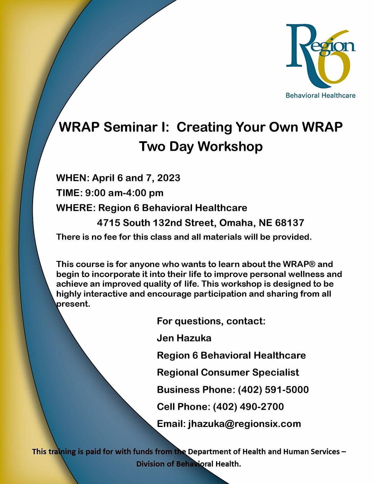 Wellness Recovery Action Plan (WRAP) Seminar I Developing Your Own