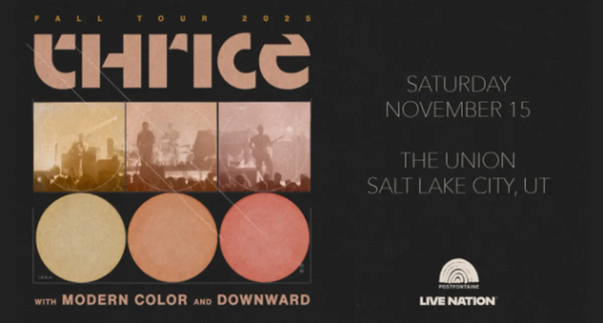 Thrice with Modern Color and Downward, 16 November | Event in Salt Lake City | AllEvents