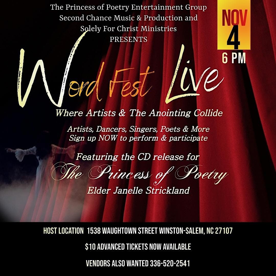 WORDFEST LIVE, Solely For Christ Ministries, WinstonSalem, 4 November