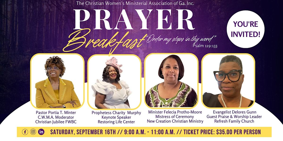 2023 Prayer Breakfast "Order My Steps In Thy Word" Psalm 119133, The