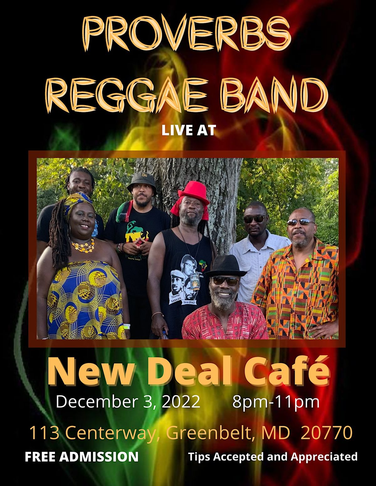 at Watkins Park Proverbs Reggae Band LIVE at 1pm, Watkins