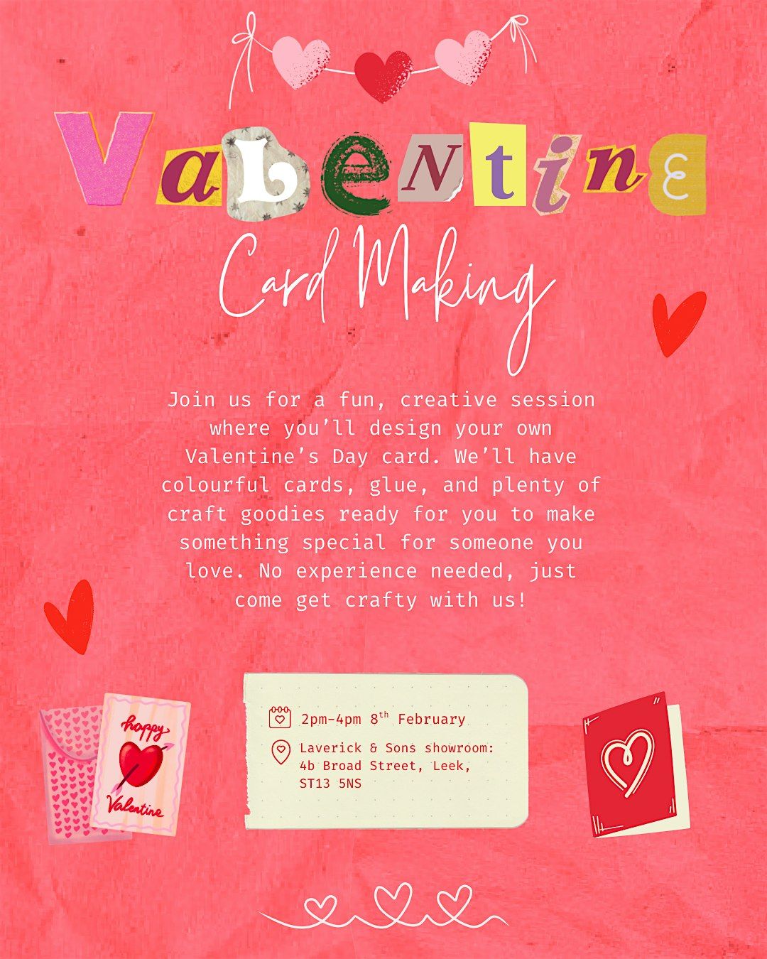 Handmade Valentine Card Making, 8 February | Event in Leek | AllEvents