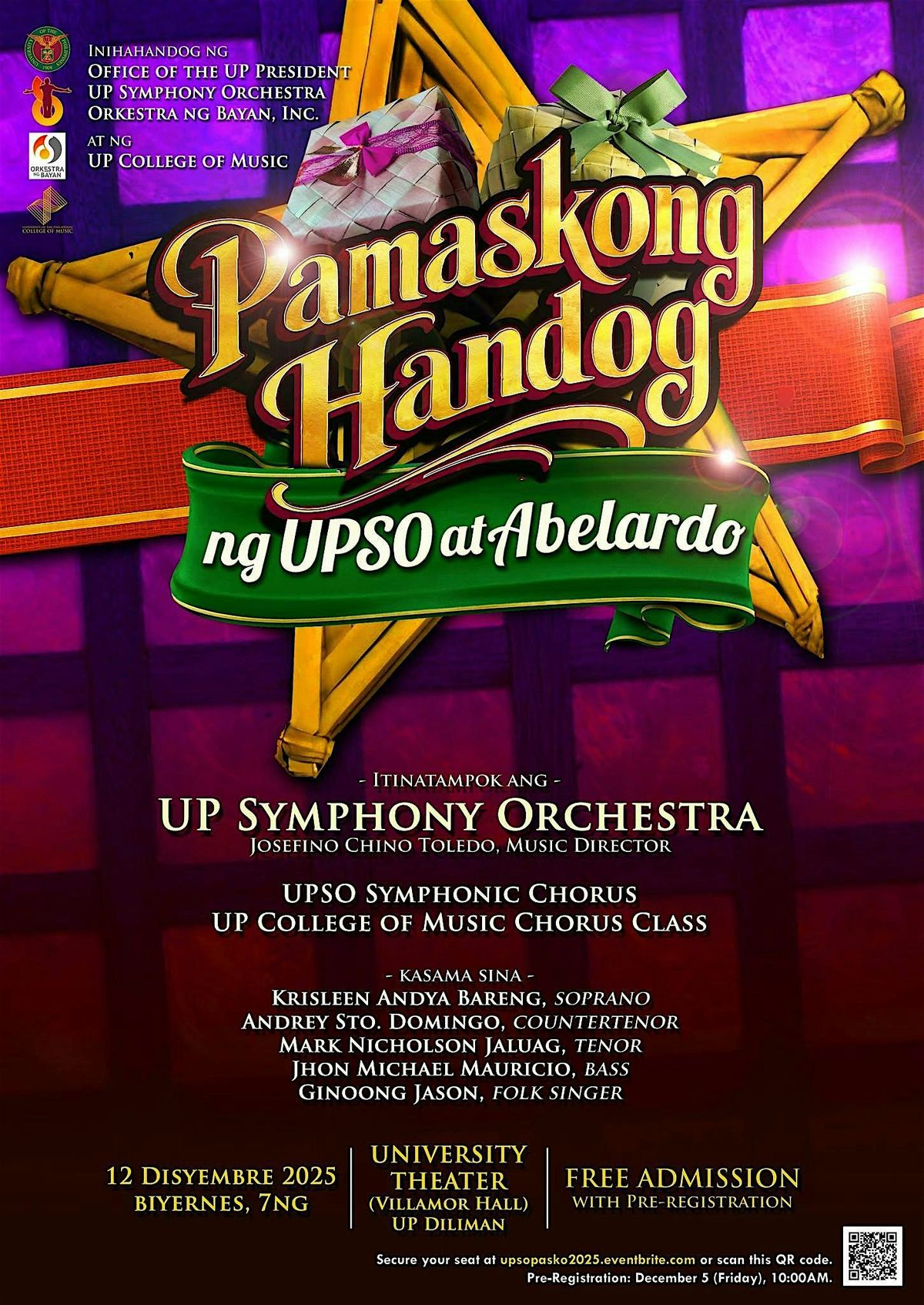 Pamaskong Handog ng UPSO at Abelardo, 12 December | Event in Quezon City | AllEvents