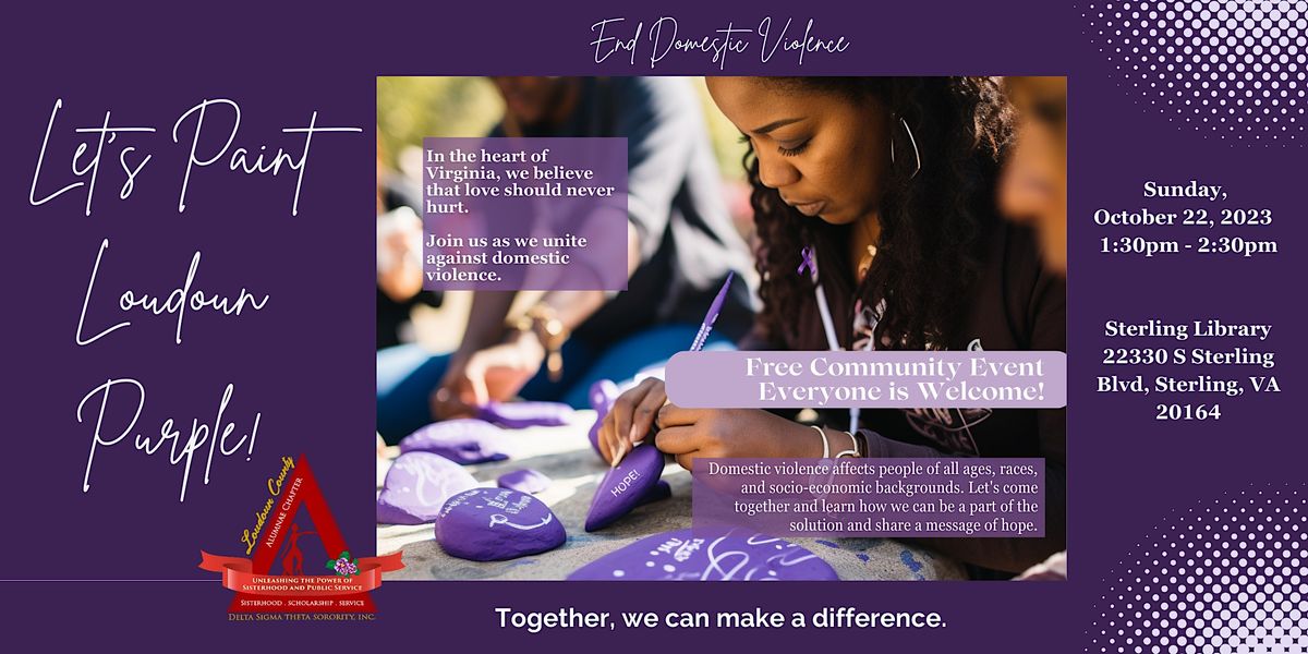 Lets Paint Loudoun Purple, Sterling Library, 22 October 2023 AllEvents.in