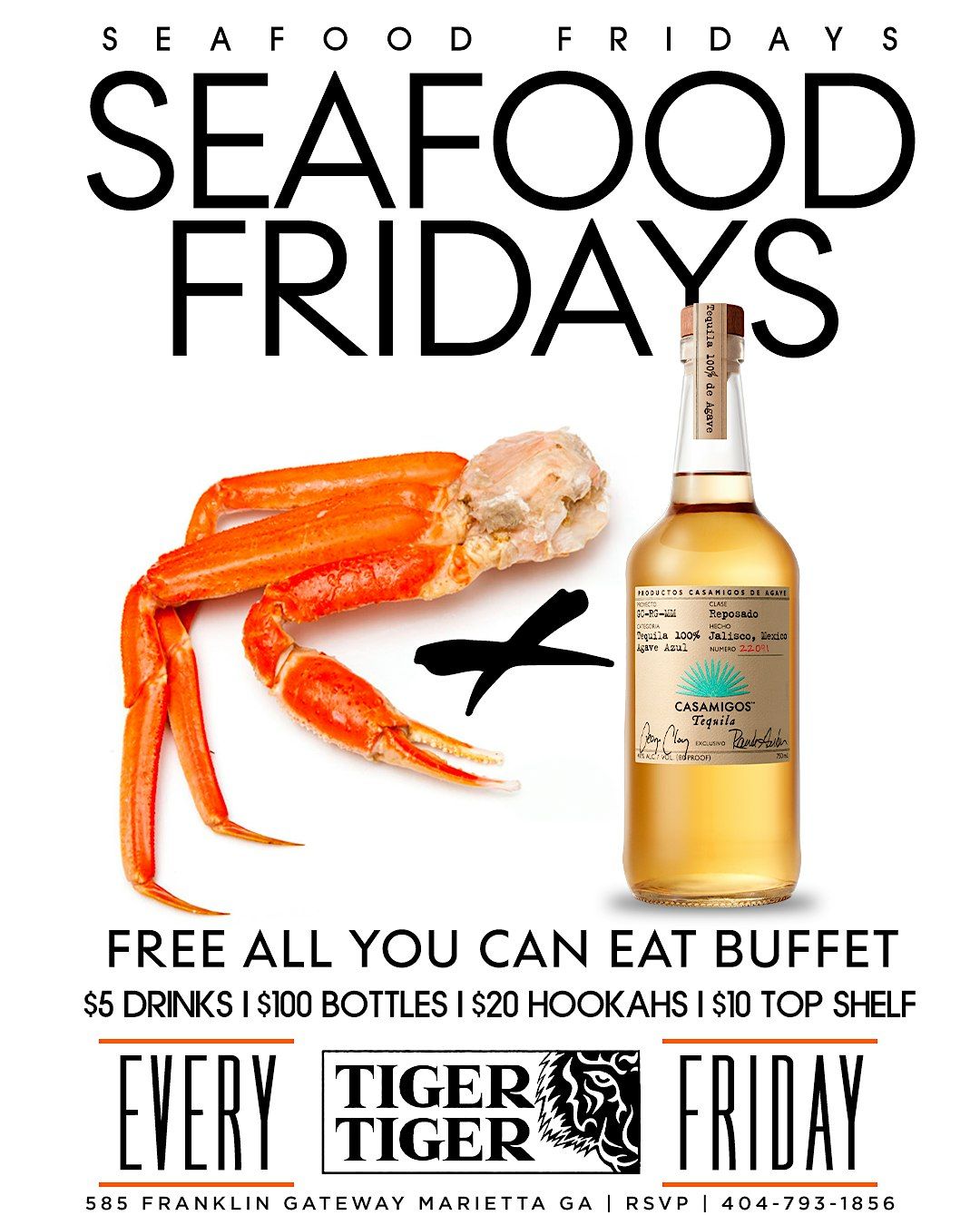FREE ALL YOU CAN EAT CRAB LEGS! FRIDAYS AT TIGER TIGER ATL 7PM - 12AM | Event in Marietta | AllEvents