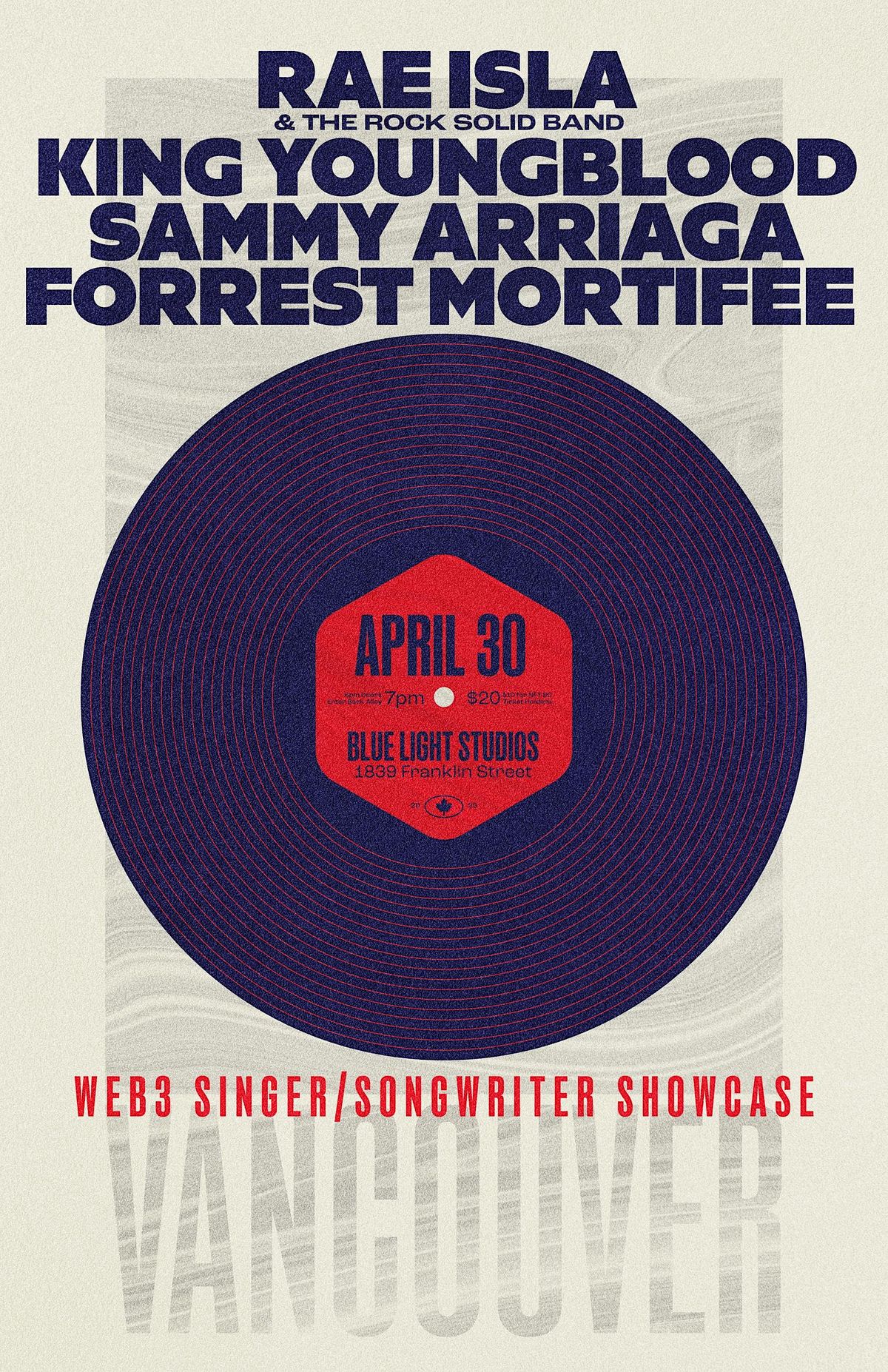 Web3 Singer/Songwriter Showcase - Vancouver, BC, Blue Light Studio