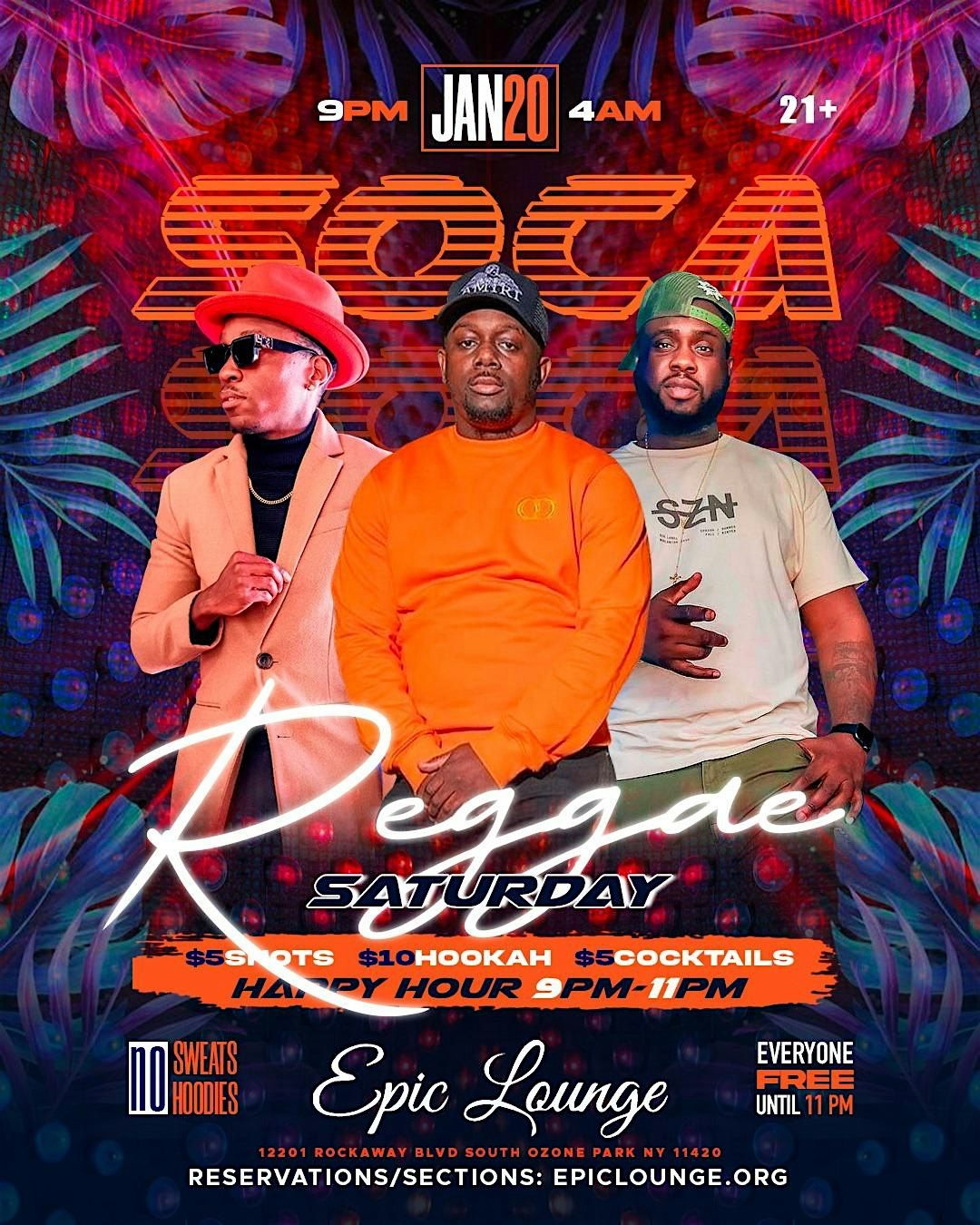 Soca Reggae Saturdays, Epic Lounge, Queens, 20 January to 21 January ...