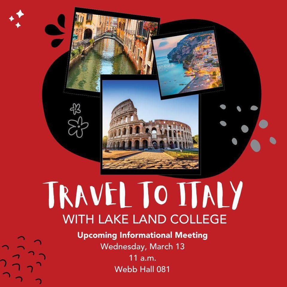 Travel to Italy with Lake Land College - Informational Meeting, Lake ...