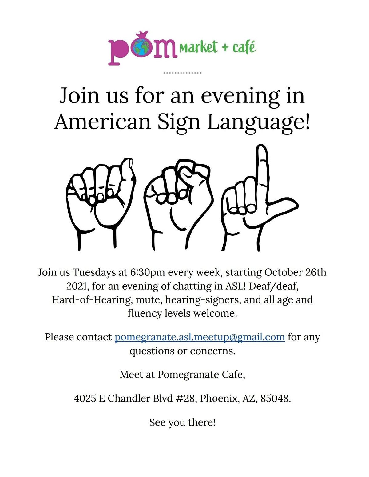 Halloween Asl 2022 Pomegranate Cafe Asl Meetup Pomegranate Cafe Phoenix August 23 2022 Allevents In