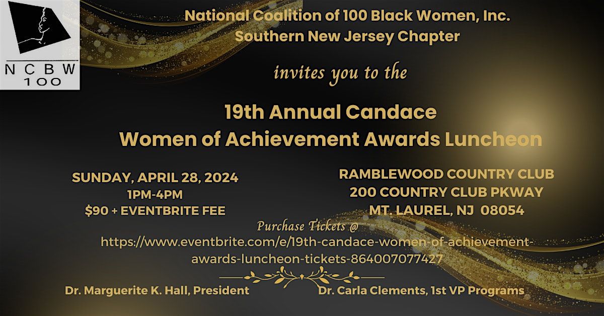 19th Candace Women of Achievement Awards Luncheon, Ramblewood Country Club,  Mount Laurel Township, 28 April 2024 | AllEvents.in
