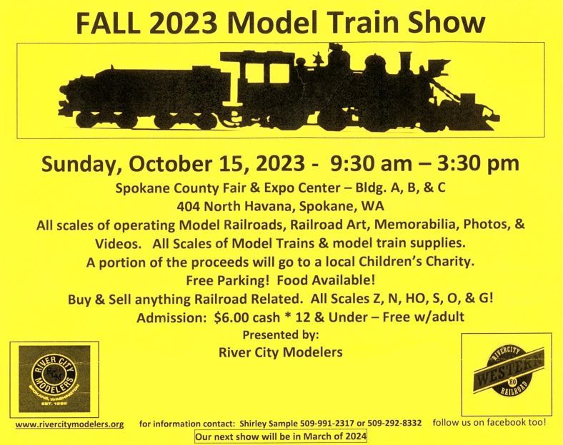 Spokane Fall 2025 Model Train Show, Spokane County Fair & Expo Center
