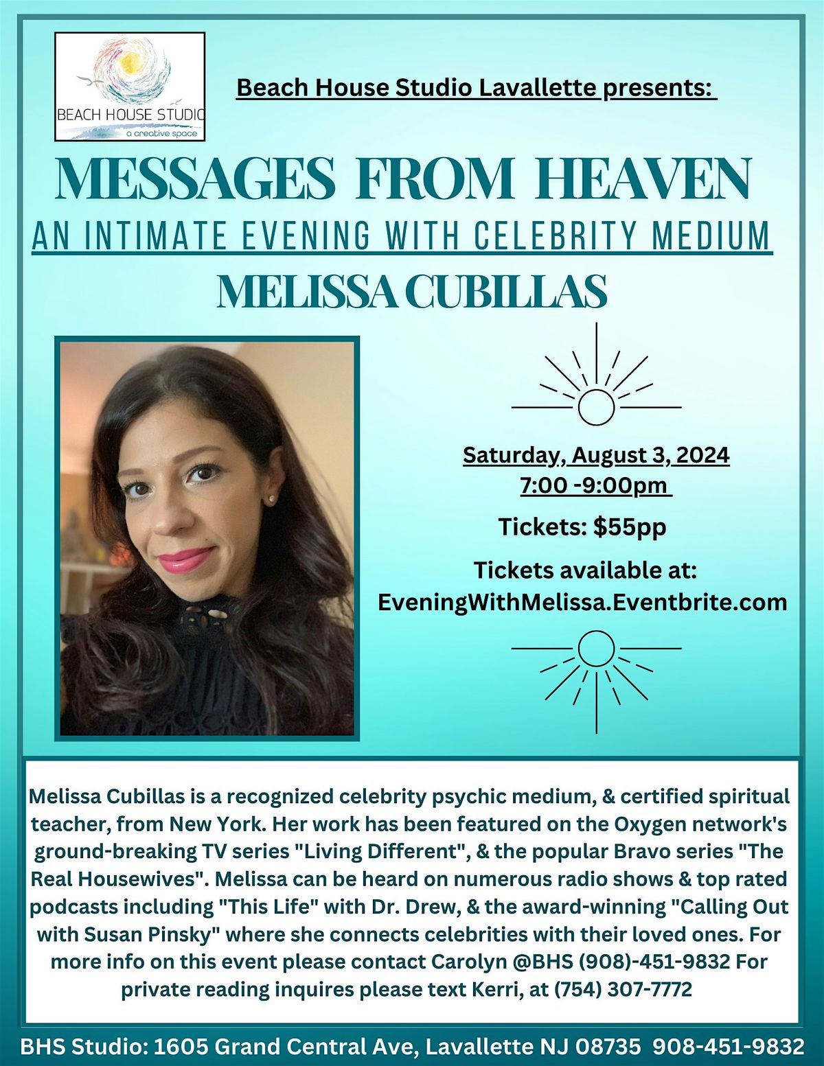 Messages from Heaven with Psychic Medium Melissa Cubillas, BEACH HOUSE
