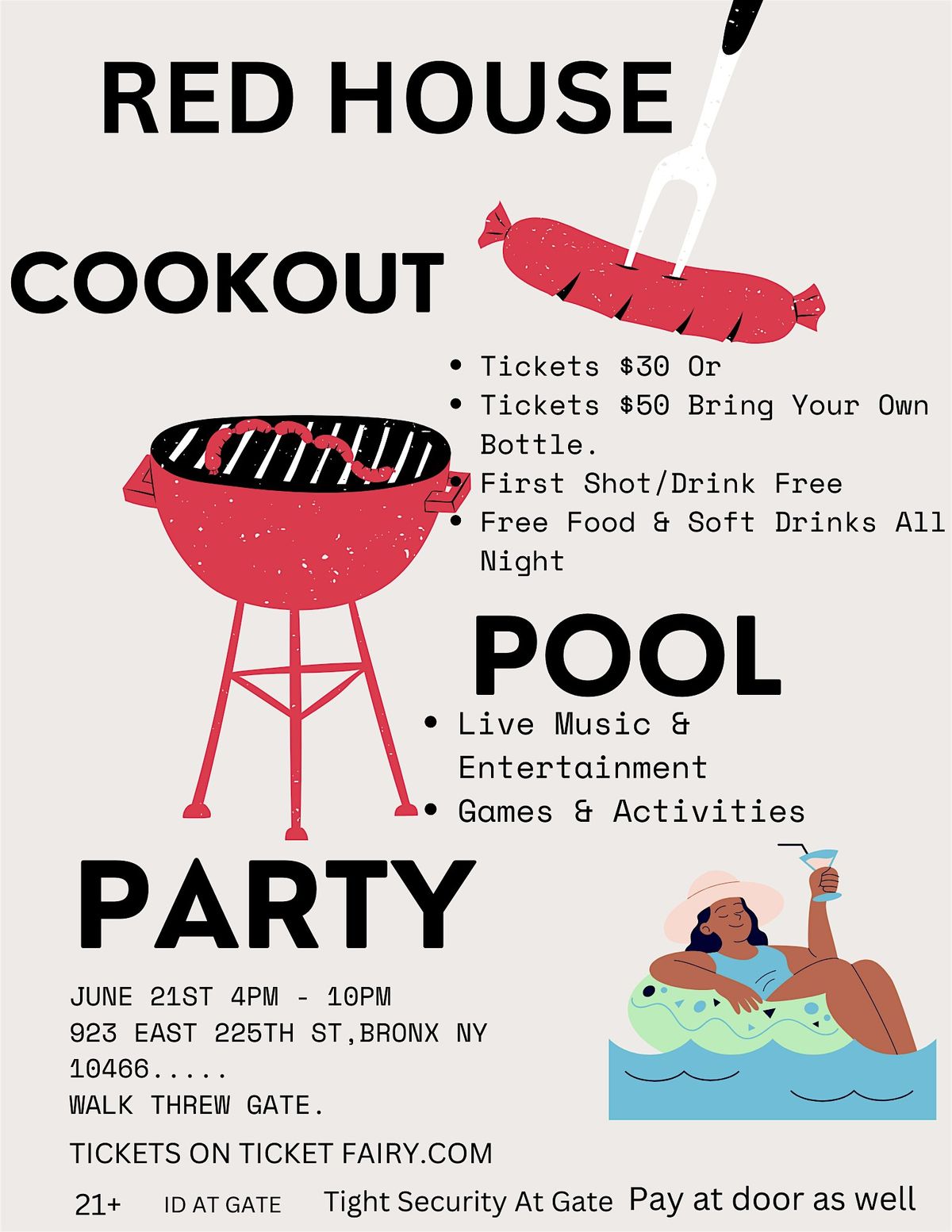 RED HOUSE COOKOUT/POOL PARTY, 923 E 225th St, The Bronx, 21 June 2024 ...
